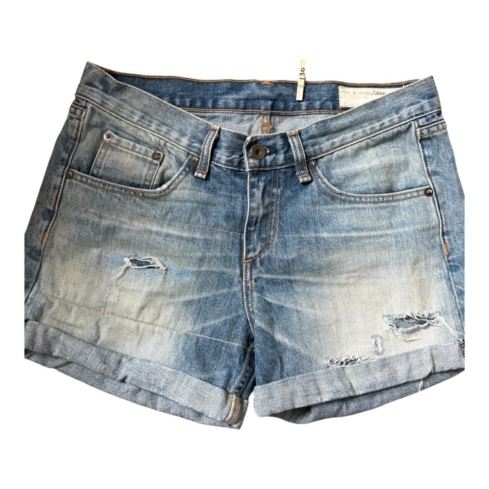 Rag & Bone Jean Surfer Rep Distressed Denim Shorts Size 26